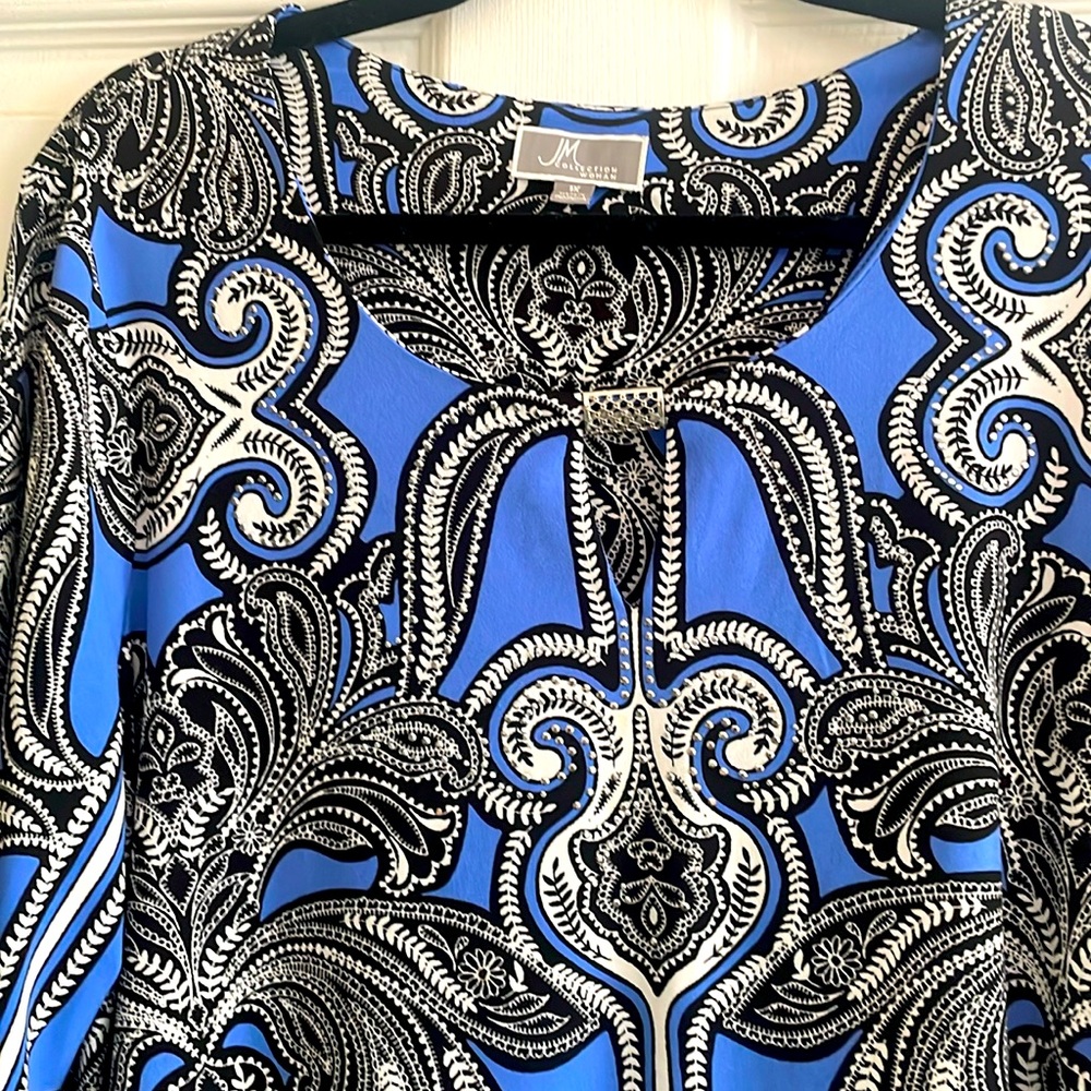 JM COLLECTION Gorgeous CORNFLOWER BLUE TOP looks like INC